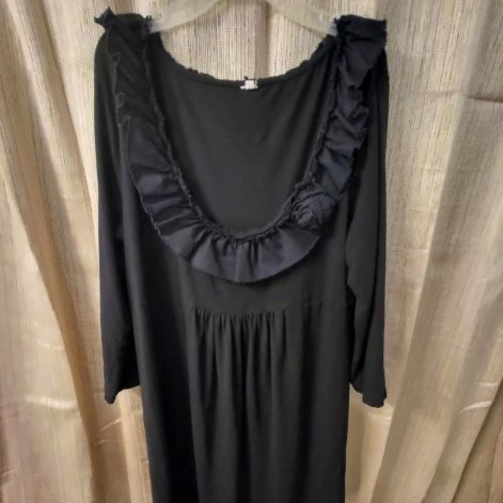 J.Crew Black Dress W/ Rose Accent